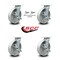 Service Caster 8 Inch Semi Steel Caster Set with Roller Bearings 4 Brake 2 Swivel Lock SCC SCC-30CS820-SSR-TLB-BSL-2-TLB-2 - alternate 7